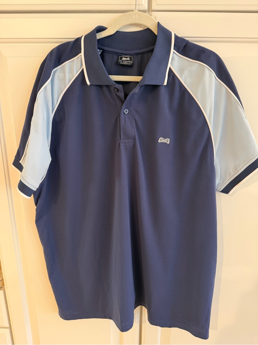 Le Tigre Men’s Navy and Light Blue Short-Sleeve Polo - size-XXL